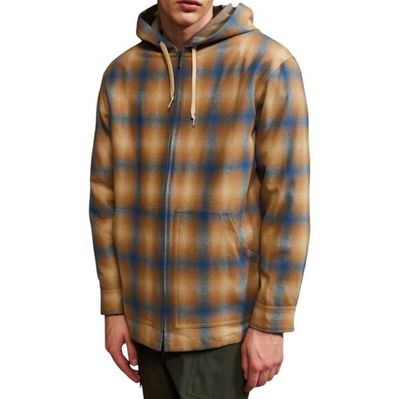 Pendleton Men's M 100% Virgin Wool Plaid Hooded Jacket Zip Up - Picture 1 of 9